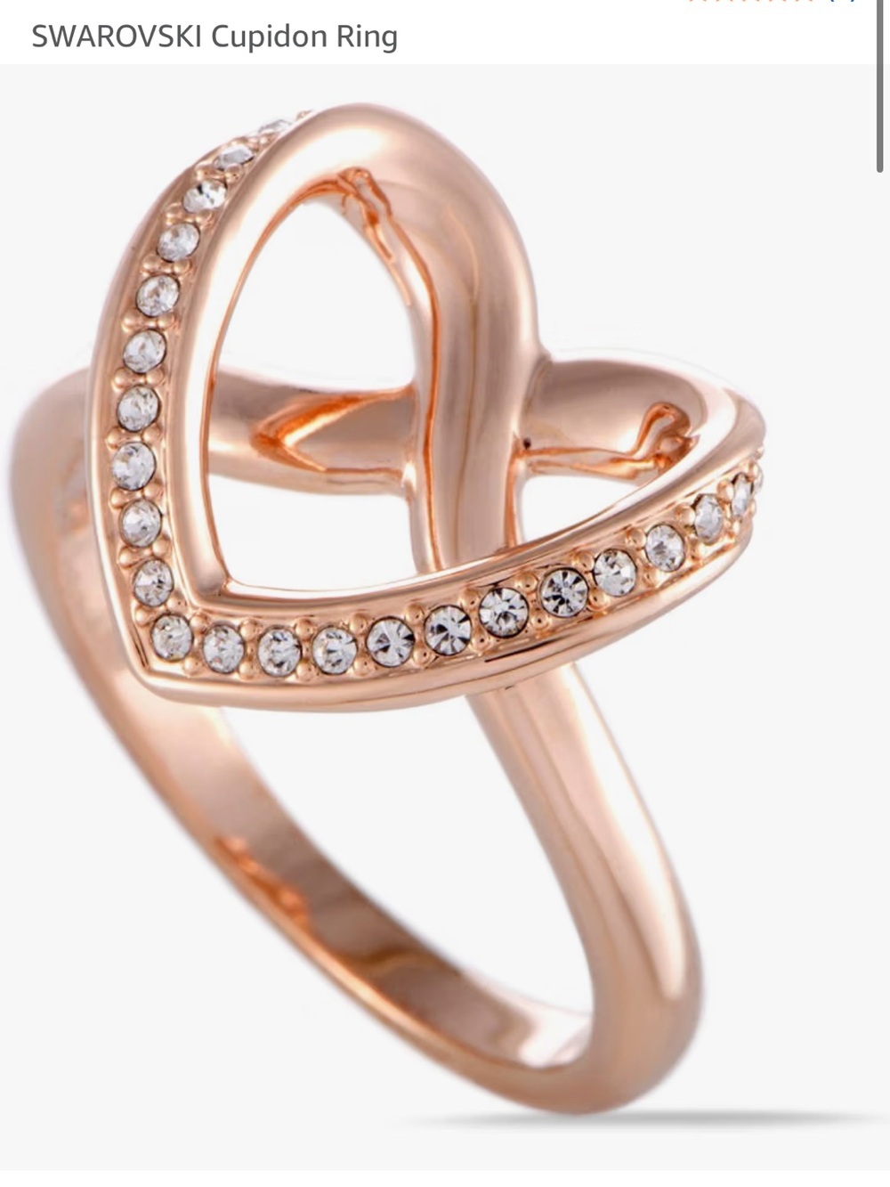 Swarovski Rose Gold Cupidon Heart Ring